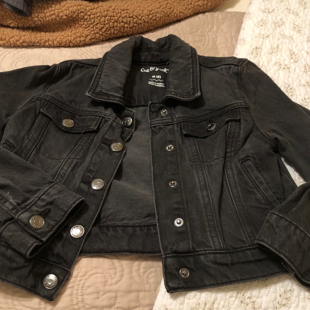 Cat & Jack Charcoal Black Denim Jacket for Girls